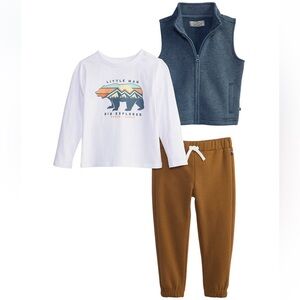 Ocean + Coast Toddler 3-Piece Set “Little Man Big Explorer” 3T